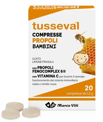 TUSSEVAL GOLA PROPOLI LIMONE E FRAGOLA 20 COMPRESSE