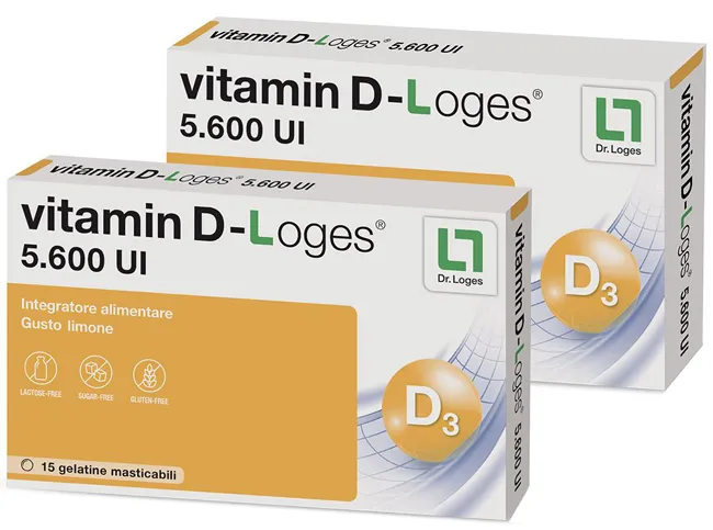 Vitamin D-loges 30 Gelatine Masticabili Gusto Limone 42 G