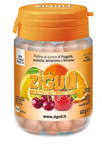 ZIGULI MIX AMARENA, ARANCIA, FRAGOLA, LIMONE 100 PALLINE 60 G