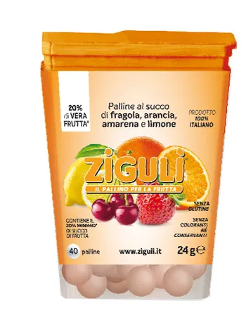 ZIGULI MIX AMARENA, ARANCIA, FRAGOLA, LIMONE 40 PALLINE 24 G