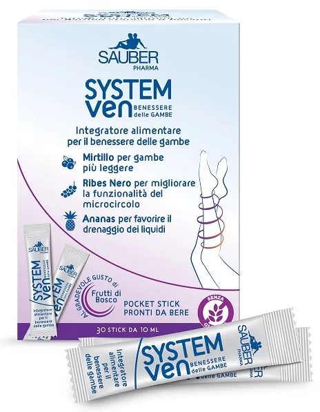 SAUBER SYSTEM VEN INTEGRATORE ALIMENTARE PER LE GAMBE 30 STICK