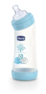 Chicco Biberon Well Being Angolato In Polipropilene Boy Da 250 Ml Normal Silicone