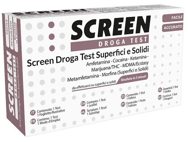 DROGA TEST RILEVA 7 DROGHE SU SUPERFICI O POLVERI SCREEN DROGA TEST SUPERFICI E POLVERI