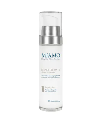 MIAMO LONGEVITY PLUS RETINOL CREAM 1% ADVANCED FORMULA 50 ML CREMA NOTTE ANTI-RUGHE RIGENERANTE