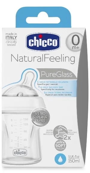 CHICCO BIBERON NATURALFEELING VETRO 0M+ 150 ML