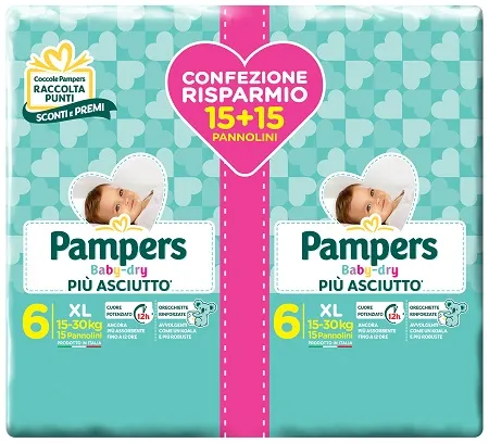 Pampers Baby Dry Duo Dwct Xl 30 Pezzi