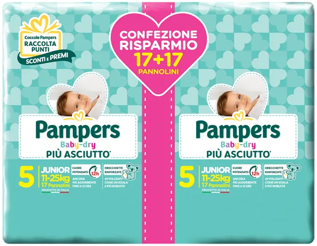 Pampers Baby Dryduo Dwct Junior X 34 Pezzi