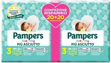 Pampers Baby Dryduo Dwct Midi 40 Pezzi