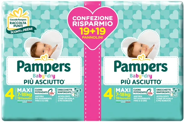 Pampers Baby-dry Duo Dwct Maxi 38 Pezzi