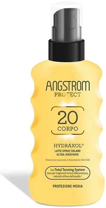 Angstrom Protect Latte Spray Solare Idratante Corpo Protezione 20 Media 175ml