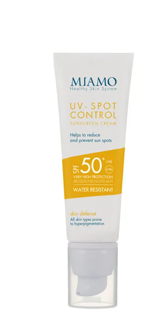 MIAMO SKIN DEFENSE UV-SPOT CONTROL SUNSCREEN CREAM SPF 50+ 50 ML AIUTA A PREVENIRE E RIDURRE LE MACCHIE SOLARI