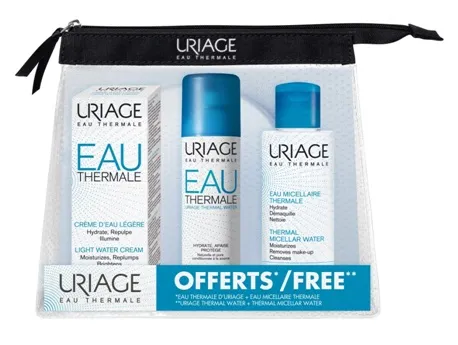 EAU THERMALE CREMA ALL'ACQUA LEGGERA 40 ML + ACQ MICELLARE THERMALE STRUCCANTE PER PELLE NORMALE E SECCA 100 ML + ACQUA THERMALE D'URIAGE SPRAY 50 ML