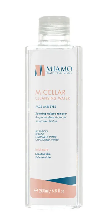 MIAMO TOTAL CARE MICELLAR CLEANSING WATER 200 ML ACQUA MICELLARE VISO-OCCHI STRUCCANTE LENITIVA