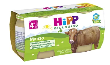 HIPP BIO OMOGENEIZZATO MANZO 80 G 2 PEZZI