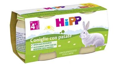 HIPP BIO OMOGENEIZZATO CONIGLIO CON PATATE 80 G 2 PEZZI