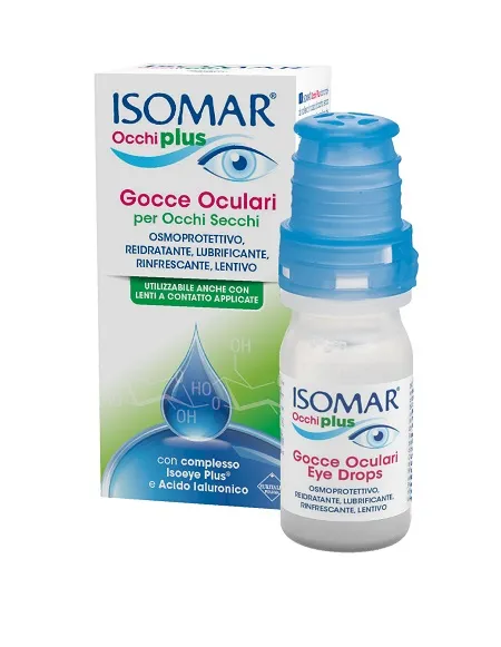 Isomar Occhi Plus Gocce Oculari Per Occhi Secchi All'acido Ialuronico 0,25% 10 Ml