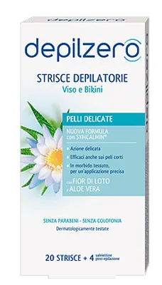 DEPILZERO STRISCE VISO E BIKINI 20 PEZZI