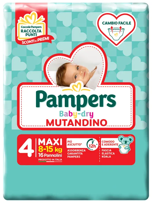 PAMPERS BABY DRY MUTANDINO SM TG4 MAXI 16 PEZZI