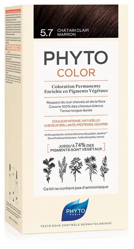 PHYTOCOLOR 5.7 CASTAN CHIA TAB 1 LATTE + 1 CREMA+ 1 MASCHERA + 1 PAIO DI GUANTI