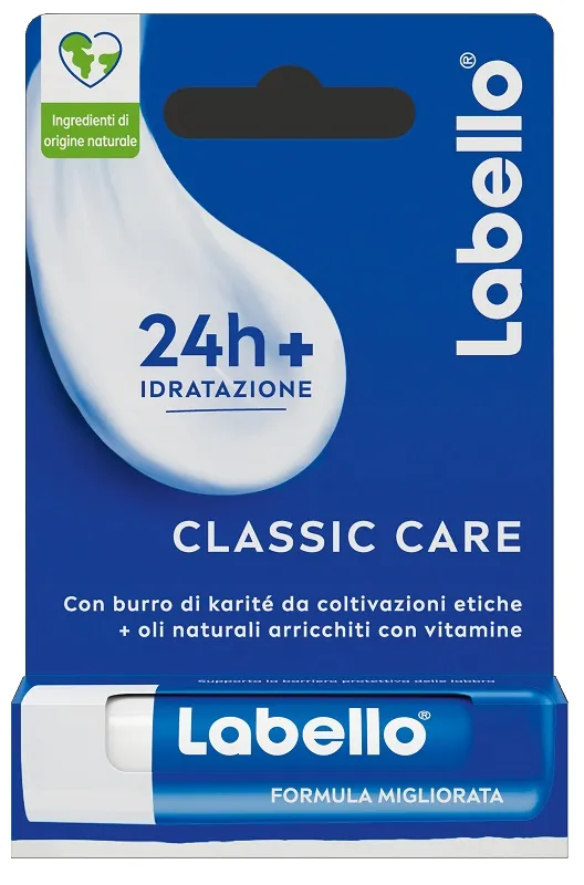 Labello Classic Care Stick 24h Idratazione Fondente Sulle Labbra 5,5 Ml