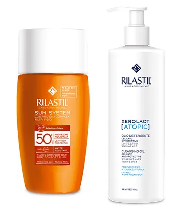 RILASTIL SUN SYSTEM FLUIDO COMFORT PEDIATRIC 50 ML + RILASTIL XEROLAC ATOPIX OLIO 50 ML