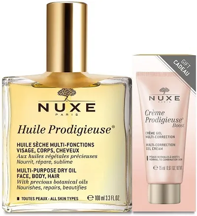 NUXE HUILE PRODIGIEUSE 100 ML + COLLERETTE CREME PRODIGIEUSE BOOST 15 ML