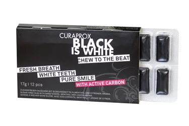 CURAPROX BLACK IS WHITE TO GO CHEWING GUM SLEEVE 12 PEZZI