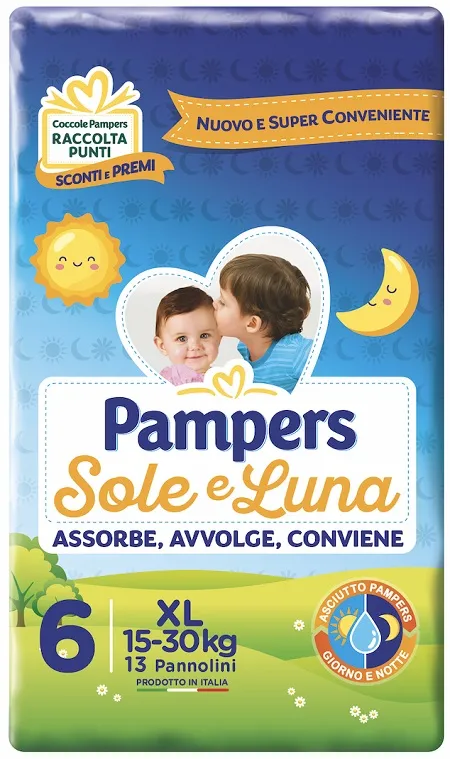 PAMPERS SOLE E LUNA XL 13 PEZZI