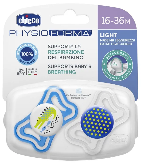 CHICCO SUCCHIETTO LIGHT BOY SILICONE 16-36 MESI 2 PEZZI