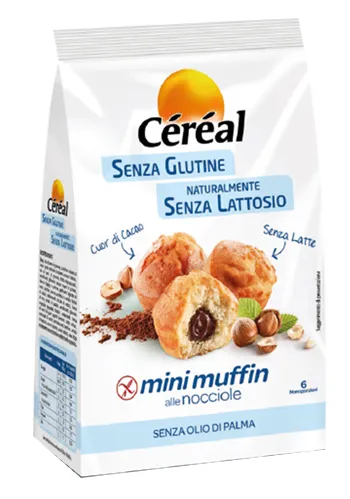 CEREAL BUONI SENZA GLUTINE/SENZA LATTOSIO MINI MUFFIN NOCCIOLA 180 G