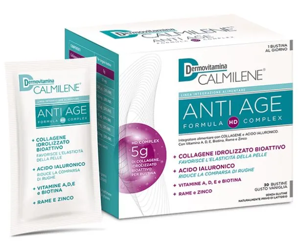 Dermovitamina Calmilene Antiage Ia A Base Di Collagene E Acido Ialuronico Polvere 30 Bustine