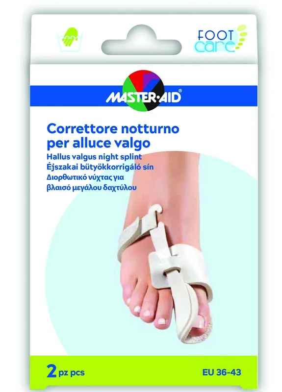 Master-aid Foot Care Correttore Notte Alluce Valgo Eu 36-43 2 Pezzi