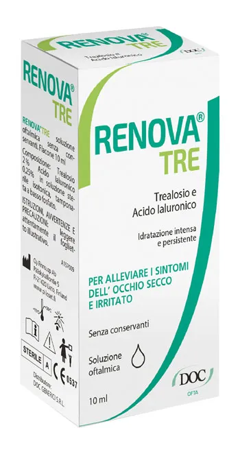 Renova Tre Collirio A Base Di Trealosio E Acido Ialuronico 10 Ml Senza Conservanti