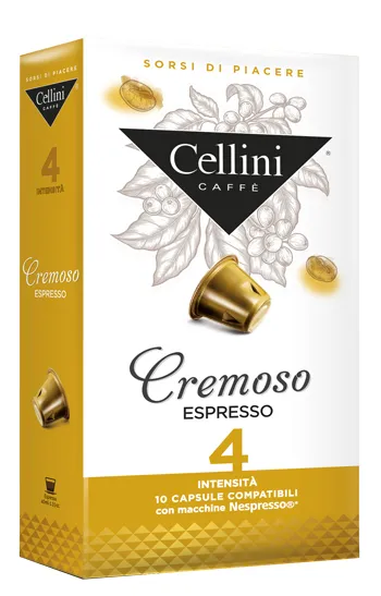 Cellini Farma Cremoso Intensita' 4 10 Capsule Di Caffe' 50 G