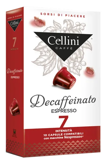 Cellini Farma Decaffeinato Intensita' 7 10 Capsule Caffe' 50 G