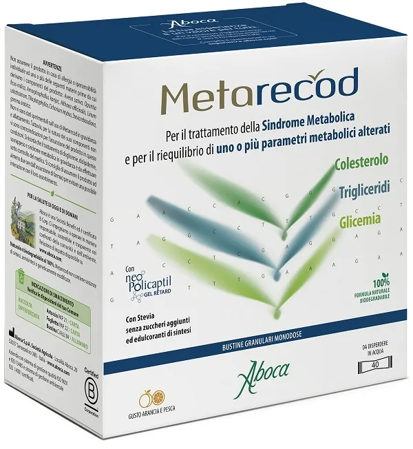 Metarecod 40 Bustine Granulari X 2,5g Gusto Arancia E Pesca