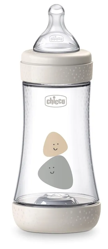 CHICCO BIBERON PERFECT 5 UNISEX 240 ML IN SILICONE 2 FORI