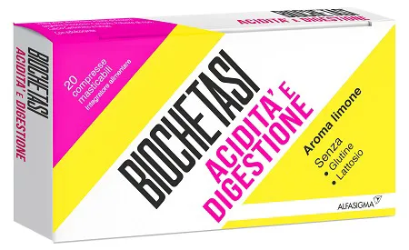 Biochetasi Digestione E Acidita' 20 Compresse Masticabili Aroma Limone