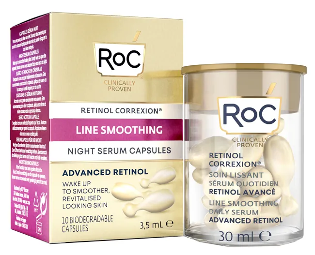 Roc Retinol Correxion Line Smoothing Siero Viso Notte 10 Capsule