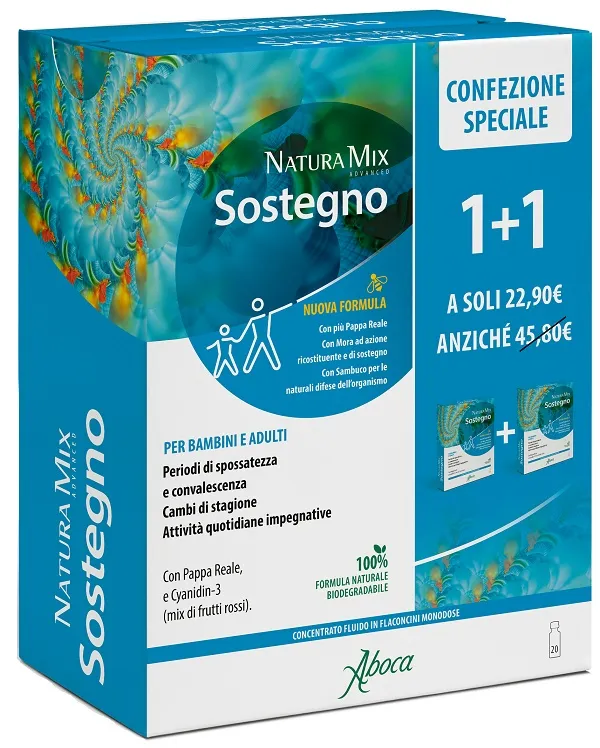 Natura Mix Advanced Sostegno 10 Flaconcini + 10 Flaconcini Confezione Speciale