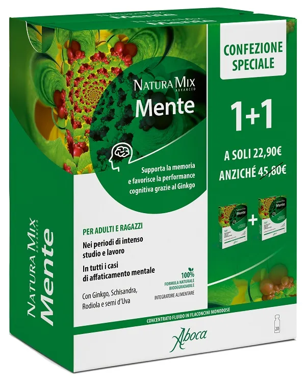 Natura Mix Advanced Mente 10 Flaconcini + 10 Flaconcini 300 Ml Confezione Speciale