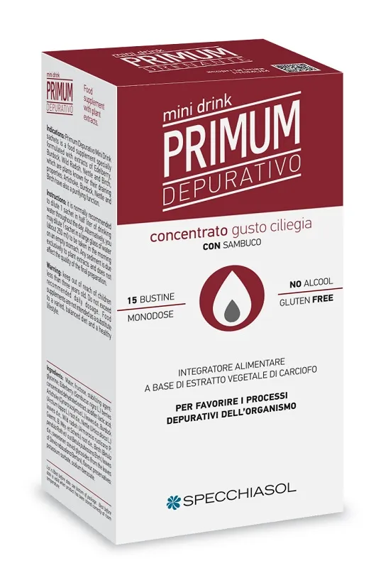 Primum Depurativo Minidrink Ciliegia 15 Stick Da 10 Ml