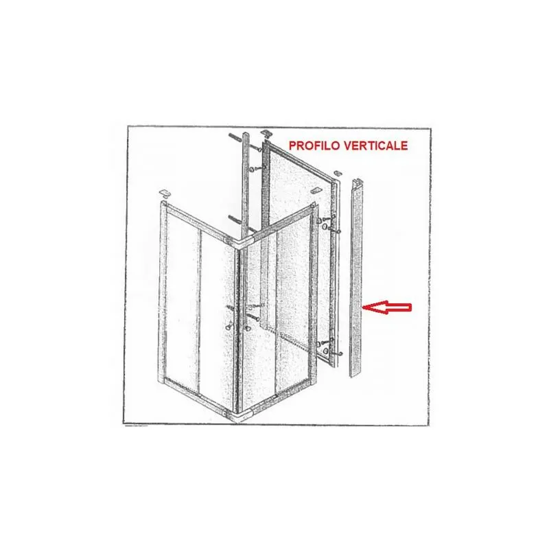 R Profilo Verticale X Parete Fissa Crist.tras/ser.mm.6cm.74/80lusso