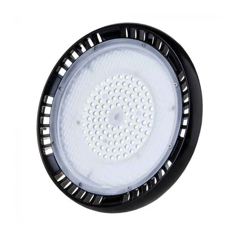  Campana UFO cappellone Industriale LED SMD 100W Driver MeanWell 90° 6400K IP44 Dimmerabile ( 0-10V ) - 5588 - Nero