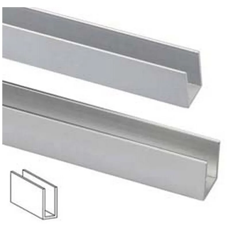 Nextradeitalia - 10PZ profilo ad u in alluminio - MM.10X10 MT.1 argento lucido