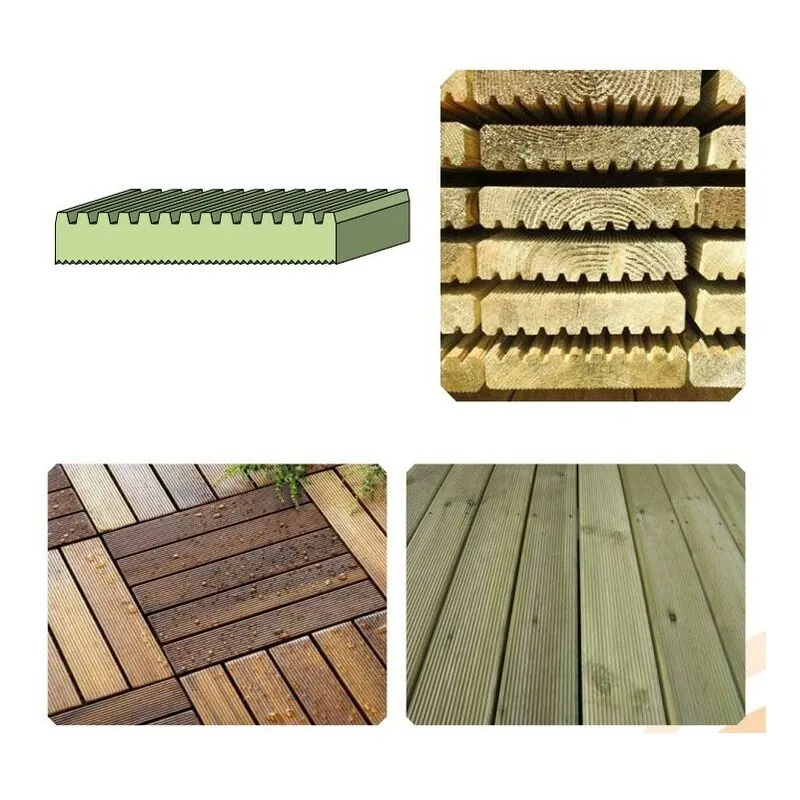 Sicashop - 110 decking pino tedesco massello impregnato in autoclave certificato fsc mm19x95x2400 MQ25