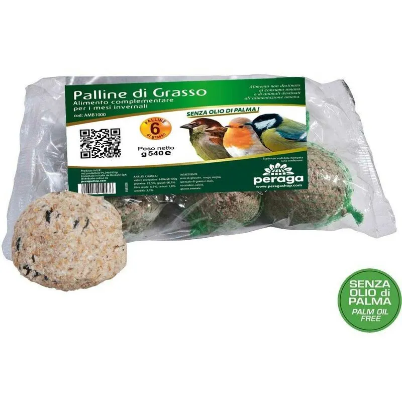 120 palle di grasso mangime 90GR no olio di palma Cibo per Uccelli Selvatici