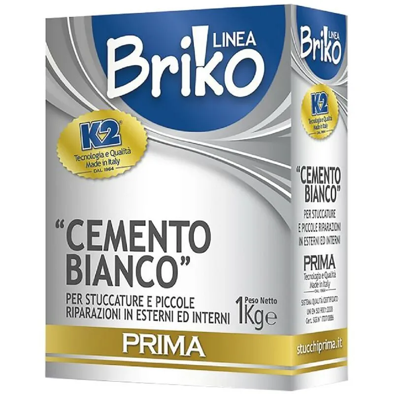  - 12PZ cemento bianco in polvere 'briko ' kg. 1 - scatola