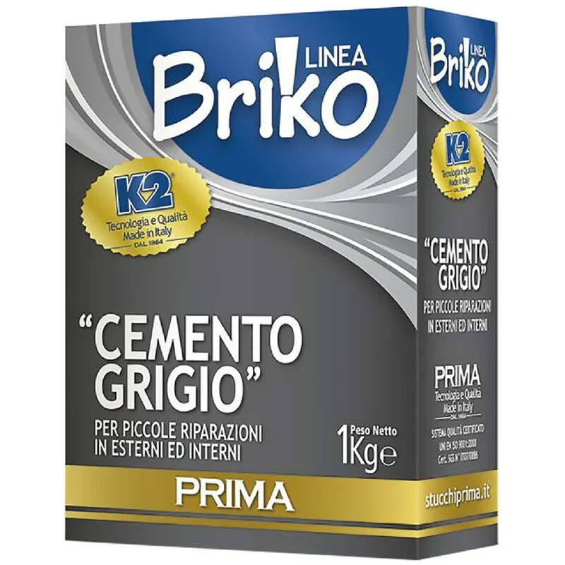  - 12PZ cemento grigio in polvere 'briko ' kg. 1 - scatola