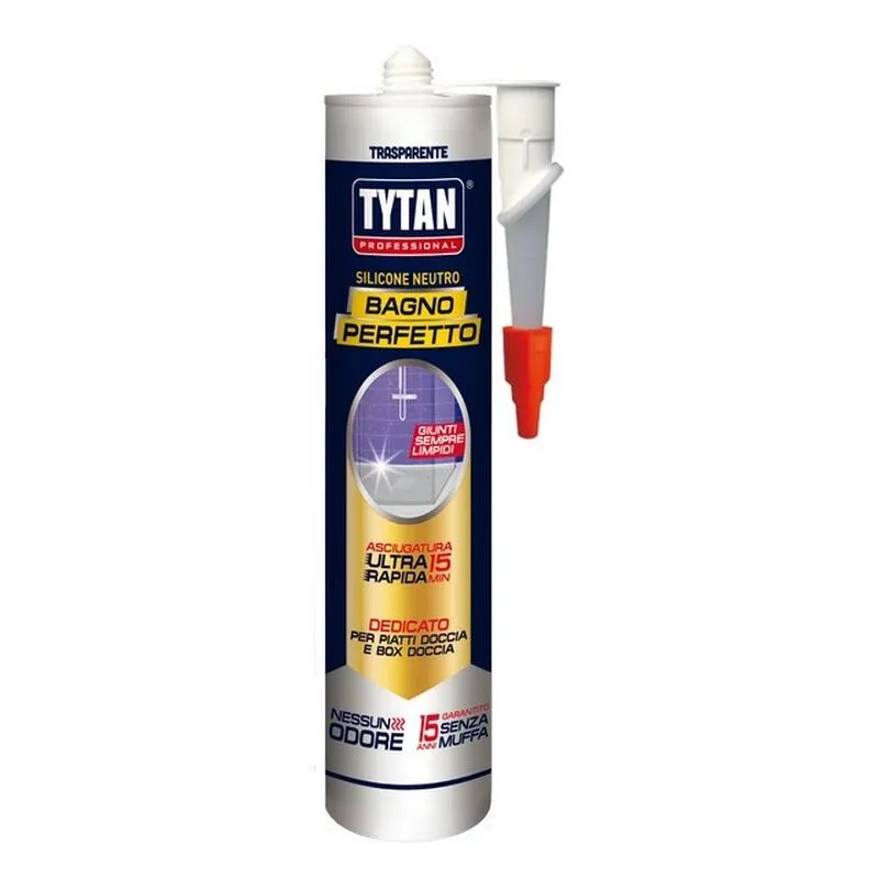 Tytan - 12PZ silicone neutro bagno perfetto ml. 280 - trasparente